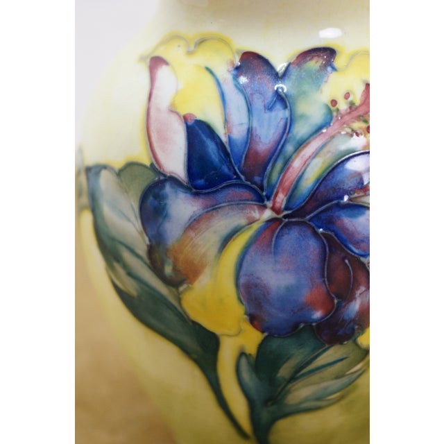 Mid 20th Century Mid Century British Walter Moorcroft Hibiscus Flower Baluster Bud Vase 5" For Sale - Image 5 of 13