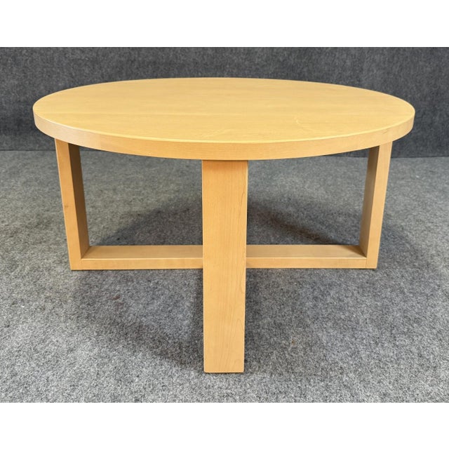 Modern Round Maple Coffee Table Attributed to Leisters Furniture For Sale - Image 3 of 7