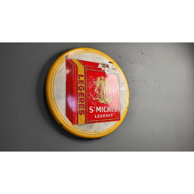Enamel Sign for St Michel Cigarettes, 1953 For Sale - Image 10 of 15