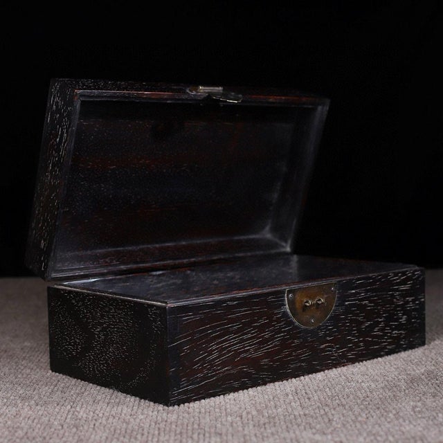 Zitan Wood Jewelry Box Inlaid With Mother-of-Pearl Bird Motif For Sale - Image 9 of 9