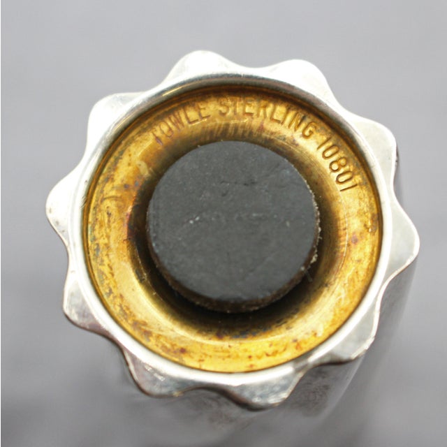 Pair of Towle Sterling Silver Salt & Pepper Shakers For Sale In Raleigh - Image 6 of 6