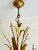 Vintage Gilt Wheat Sheaf Chandelier with White Floral Details, France, 1960s For Sale - Image 11 of 13