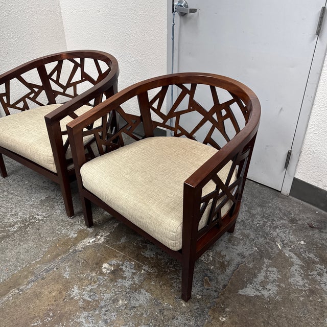 Crate & Barrel Ankara Lounge Chairs, Pair For Sale - Image 11 of 12