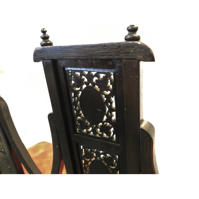 Vintage Carved and Pierced Fantasy Chairs Made in India- Set of 4 For Sale - Image 11 of 13