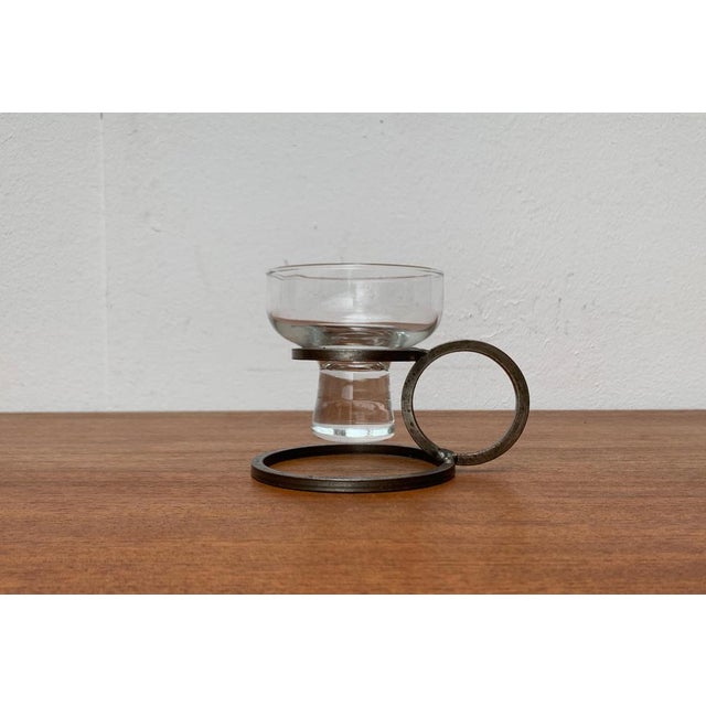 Danish Minimalist Candleholder in Metal and Glass, 1960s For Sale - Image 14 of 15