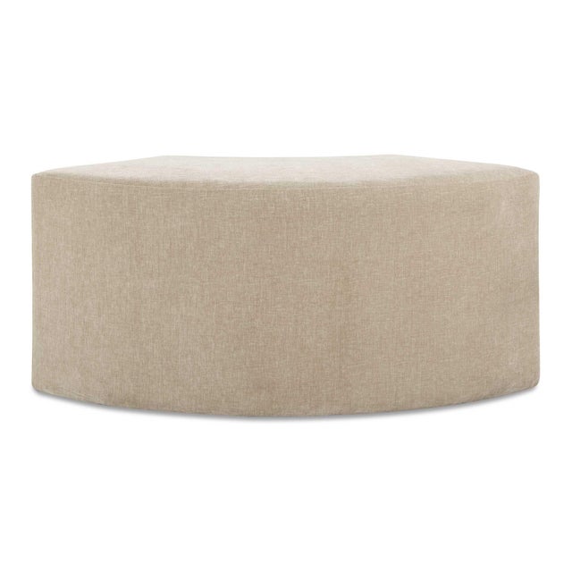 Modern Khai Rounded Plush Dining Bench For Sale - Image 3 of 11