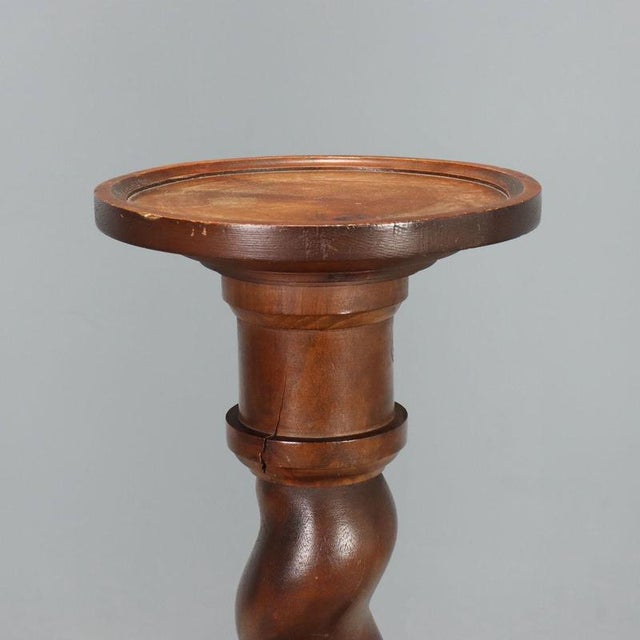 Antique Italian Walnut Plant Stand, 1890s For Sale - Image 3 of 9