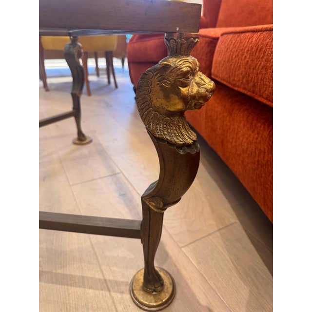 Vintage French Neoclassical Patinated Bronze Coffee Table, 1960s For Sale - Image 6 of 9