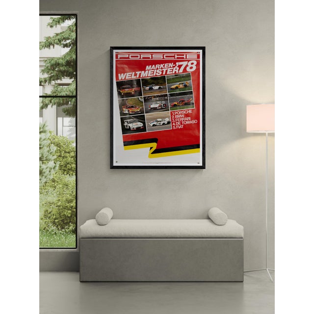 The Piece This original 1978 Porsche poster celebrates the brand's World Championship of Makes (Markenweltmeister)...