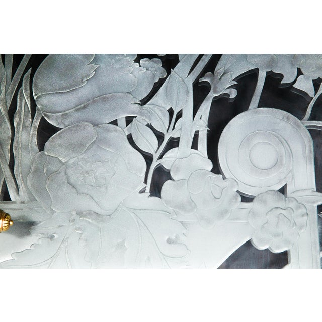 Pair of American Art Deco Revival Etched Frosted Glass Doors by Dennis Abbe For Sale - Image 16 of 18
