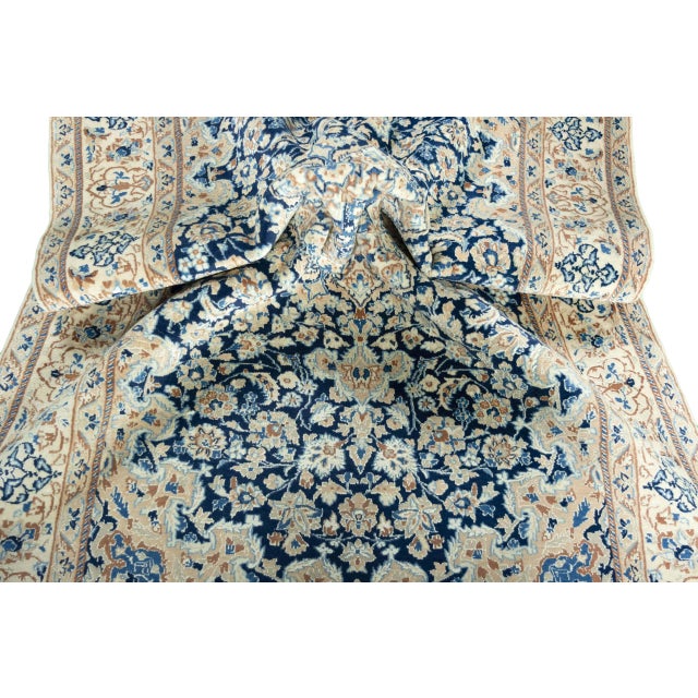 Hand-Knotted Nain 9LA Oriental Rug with Silk Content For Sale - Image 11 of 13