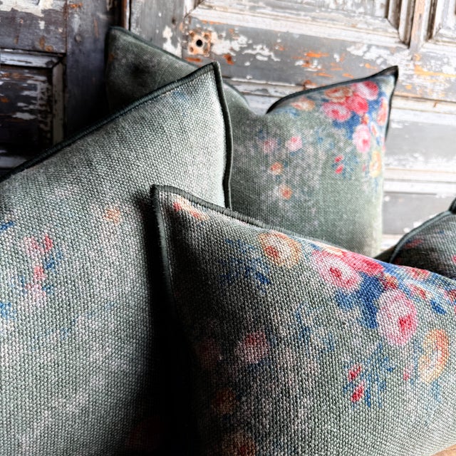 Textile French Linen Accent – Pompadour Laurier 20 For Sale - Image 7 of 8