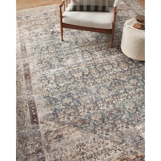 Amber Lewis x Loloi Georgie Teal / Antique 3'-0" x 10'-0" Runner Rug For Sale In Dallas - Image 6 of 7