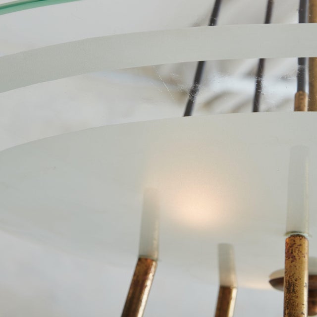 Glass + Brass Sputnik Pendant Light, Italy 1960s For Sale - Image 11 of 11