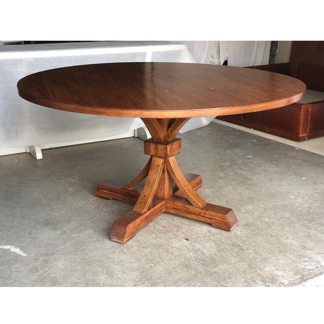 Round Pine Pedestal Dining Table Chairish