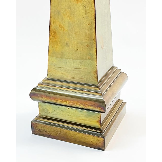 Vintage Large Aged Brass Obelisk by Decorative Crafts For Sale - Image 4 of 9