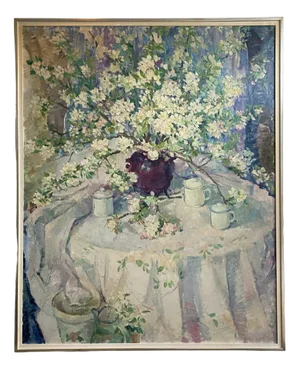 Lies Viegers, Flowers Still Life, Oil on Canvas, 1970s, Framed