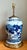 Antique Style Blue Ceramic Lamp With Wooden Base For Sale - Image 14 of 17