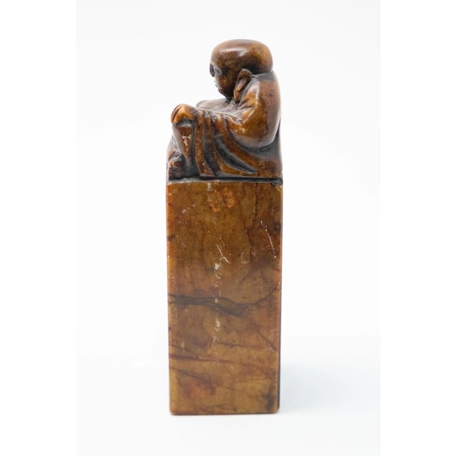 Early 20th Century Chinese Soapstone Chop Seal With Shoushan Buddha For Sale - Image 5 of 11