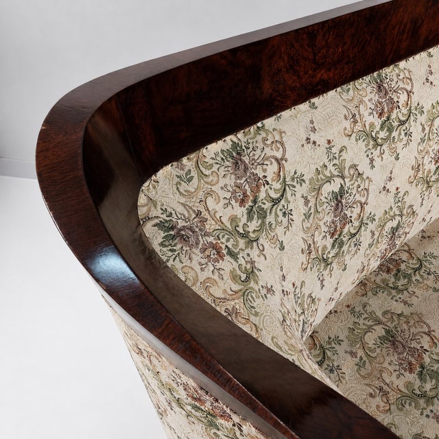 Brown Biedermeier Walnut Veneer Sofa For Sale - Image 8 of 11
