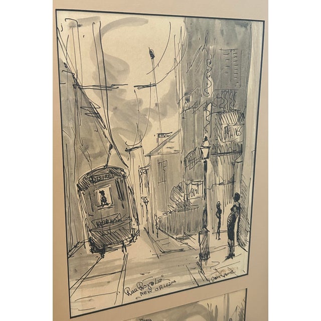 This set of original vintage watercolors by artist Tom Lane was acquired by our family in 1970. The combination of black...