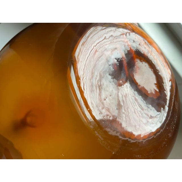 Large Vintage Mid Century Modern Amber Glass Bottle Floor Vase For Sale In New York - Image 6 of 8