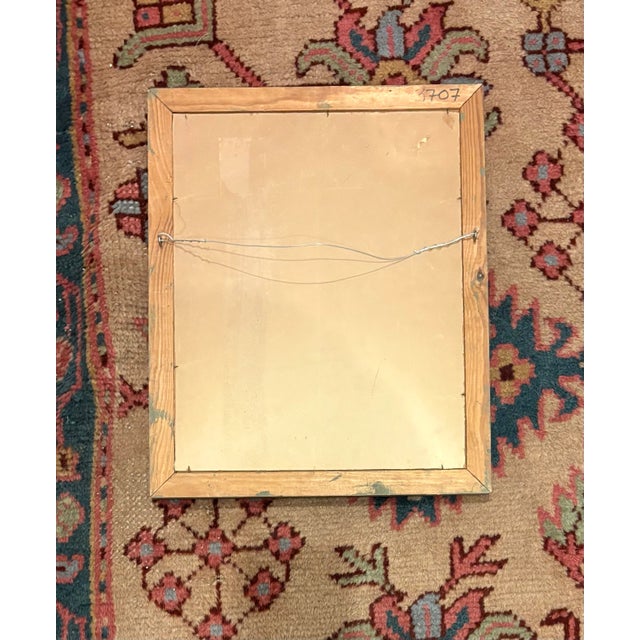 Wood Vintage European Interiors Painting in Jewel Tone Colors, Framed For Sale - Image 7 of 7