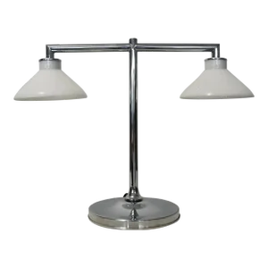 Vintage Art Deco Chrome Justice Balance Table Lamp