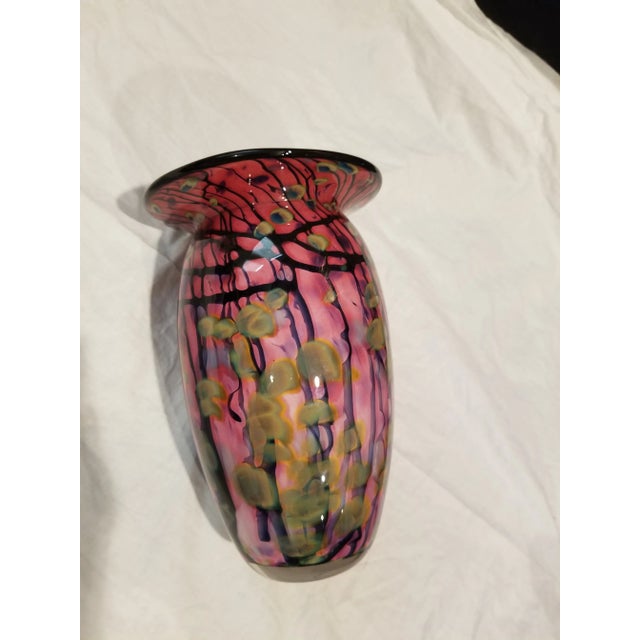 Beautiful vintage art glass vase by Teresa Ueltschey from fire island hot glass studio .