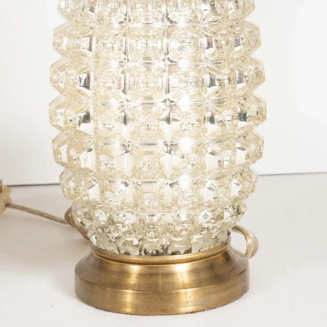 1970s 1970s Faceted Mercury Glass Table Lamps - a Pair For Sale - Image 5 of 11