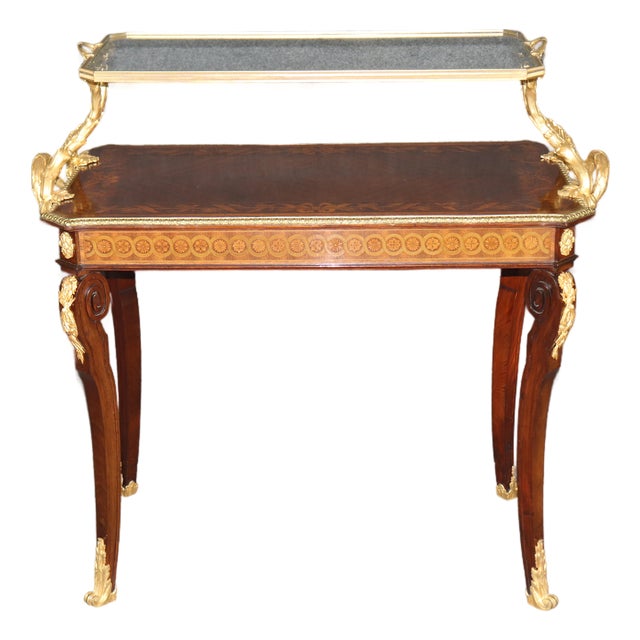 French Louis XV Gilt Bronze Inlaid Attributed Sormani Dessert Table For Sale