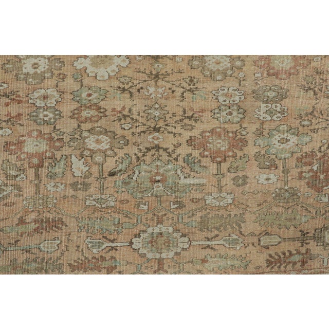 Traditional Antique Turkish Ghiordes Rug in Beige & Celadon Floral Field - Rug & Kilim For Sale - Image 3 of 7