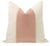 Pair of beautiful 22" natural linen pillows with a blush mohair velvet center and solid natural linen reverse....