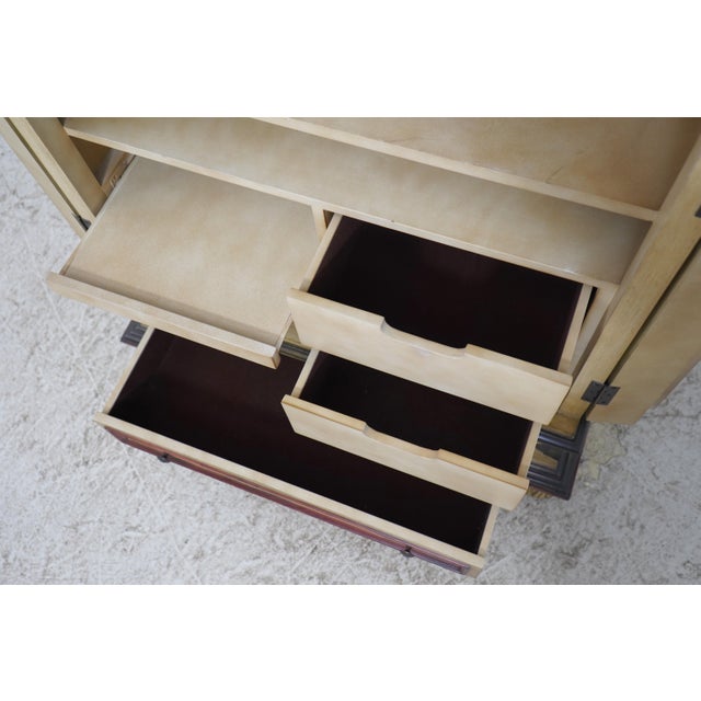 Habersham Furniture Habersham Style Hand Painted Armoire Tv Unit For Sale - Image 4 of 16
