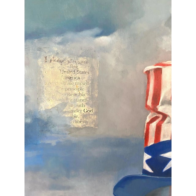 Paint Pat Berger American Hat Acrylic on Canvas Large Scale Art For Sale - Image 7 of 8