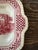 Red Antique W. Adams & Sons Red Transferware Cake Plate | Old English Rural Scenes | Square Handled Serving Plate England For Sale - Image 8 of 12