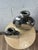 Pair of Dolbi Cashier Art Deco Revival Gunmetal Metal Vases, Korea, 1980s For Sale - Image 9 of 10