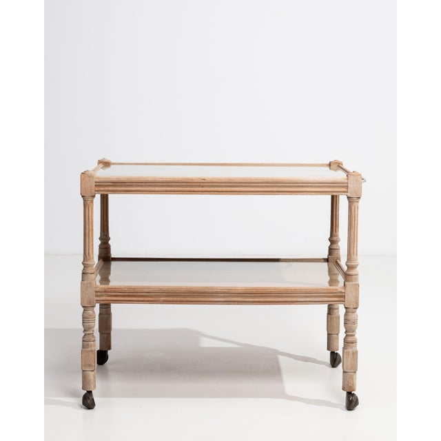 1950s French Oak Bar Cart on Casters France 1950s For Sale - Image 5 of 12