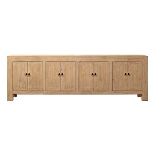 Sideboard Buffet Cabinet - Eight-Door Solid Wood For Sale