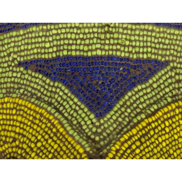 Wood Handcrafted African Glass Beaded Carved Wood Mask For Sale - Image 7 of 12