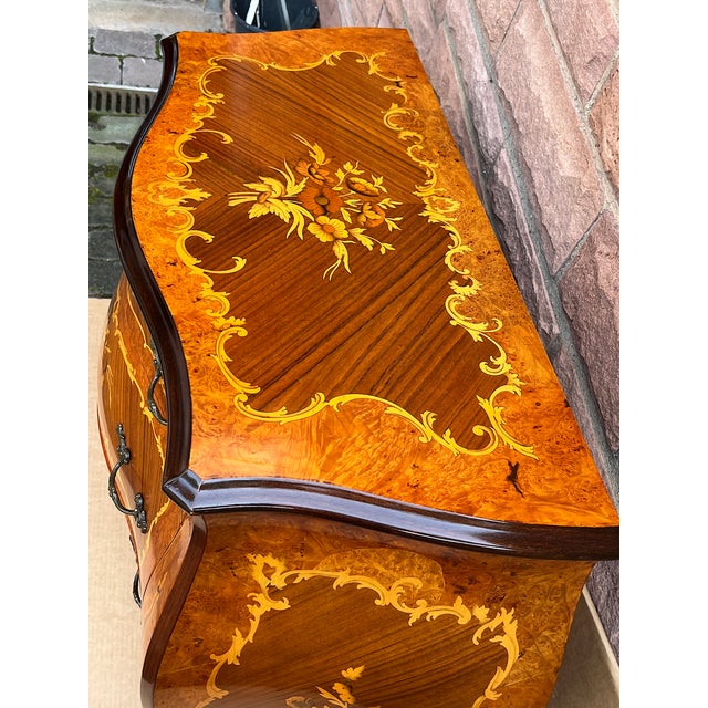 Inlaid Wood Chest of 3 Drawers, 1960s For Sale - Image 13 of 14