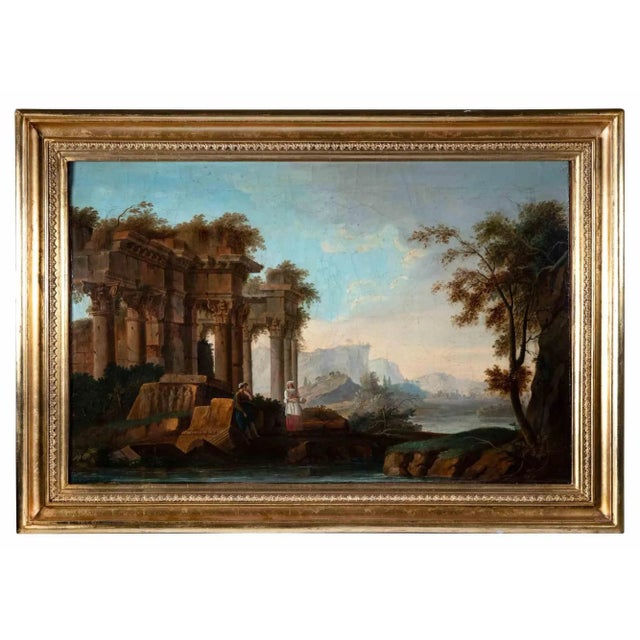 Vinzenz Fischer, Ancient Ruins, Original Oil Painting, Late 18th Century For Sale - Image 3 of 4