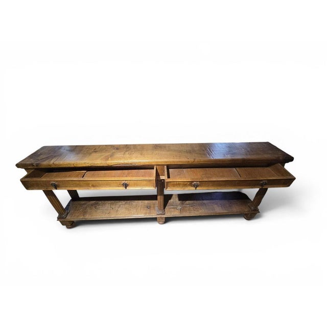 Antique French Walnut Store Counter, 1800 For Sale - Image 10 of 14