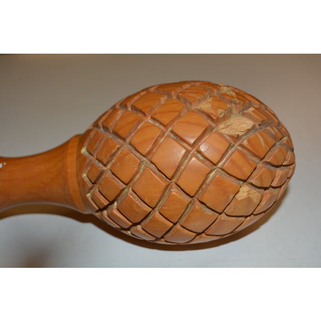 Vintage Bassett Knotty Pine Four Poster Queen Bed W/ Carved Pineapple Finials For Sale - Image 12 of 18
