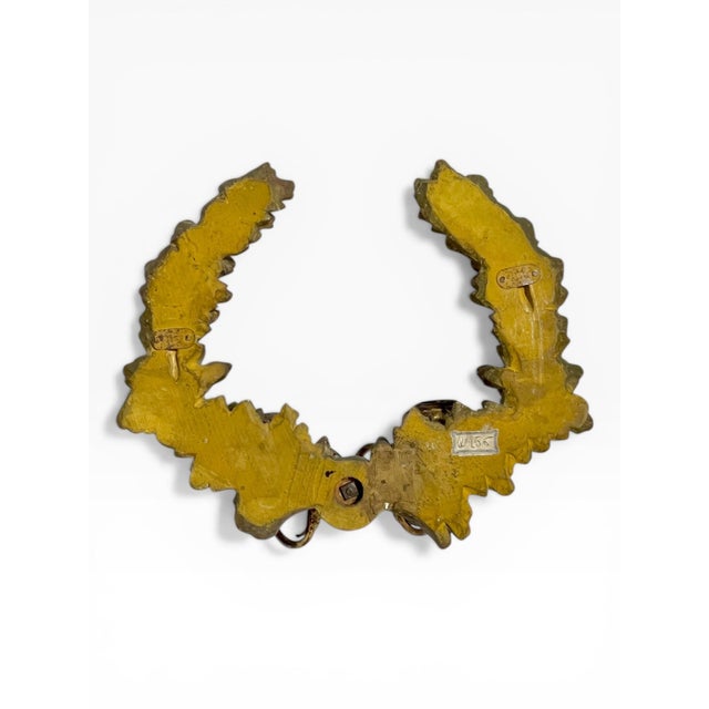 Gold Antique Italian Giltwood Double Arm Wall Sconce With Laurel Motif For Sale - Image 8 of 18