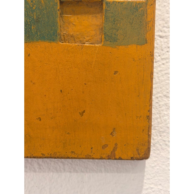 Wood Early American Folk Art Game Board in Yellow and Green For Sale - Image 7 of 12