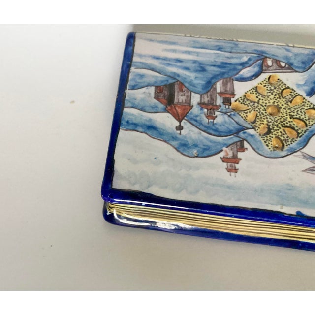 Antique French Nevers Faience Book Form Hand Warmer/Snuff For Sale - Image 10 of 13
