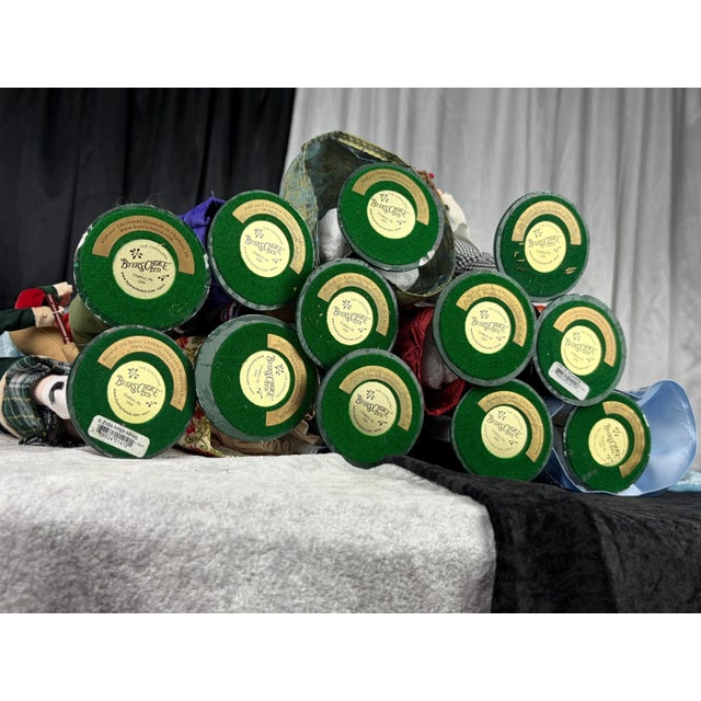 Vintage Byers' Choice Twelve Days of Christmas Collection | Complete Holiday Series Vignette With Rare Piping Piper & Swan Lady Heritage Set For Sale - Image 11 of 13