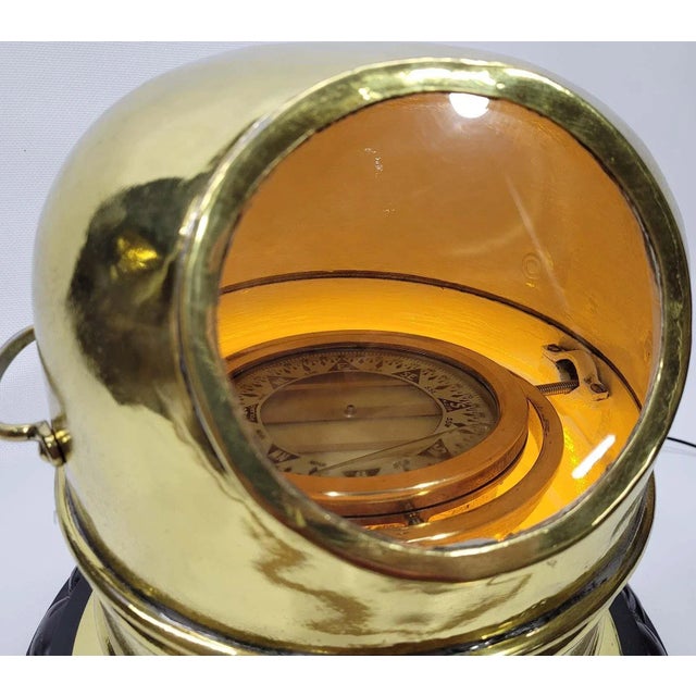 1930s Brass Yacht Binnacle Compass For Sale - Image 5 of 10