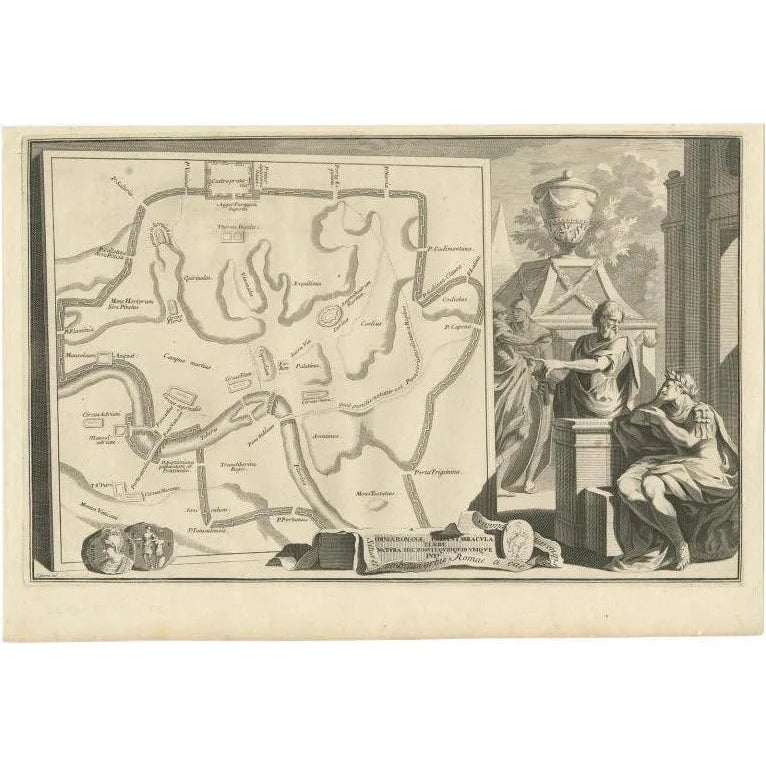 Map of Ancient Rome Illustrating Major Monuments and the Seven Hills ...